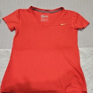 Nike Vivid Red Dri-FIT V-Neck Tee